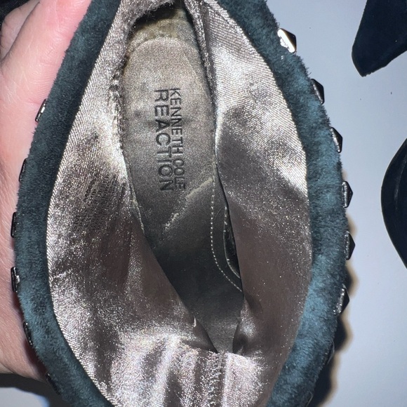 Kenneth Cole Studded Black Peep Toe Ankle Boots - Picture 11 of 14